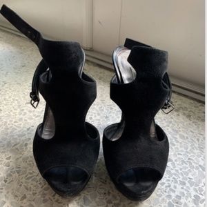 Miu Miu Black Suede Platform Heels Size 36/6